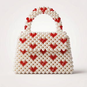 Bella Crystelle Pearl Heart Romance Handbag – Luxury Beaded Purse