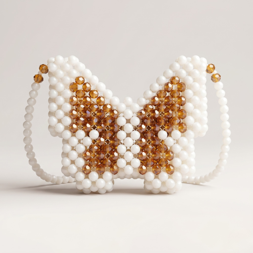 Bella Crystelle Golden Butterfly Crystal Crossbody Bag – Luxury Mini Purse