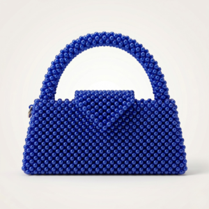 Bella Crystelle Royal Blue Pearl Handbag – Luxury Beaded Evening Bag