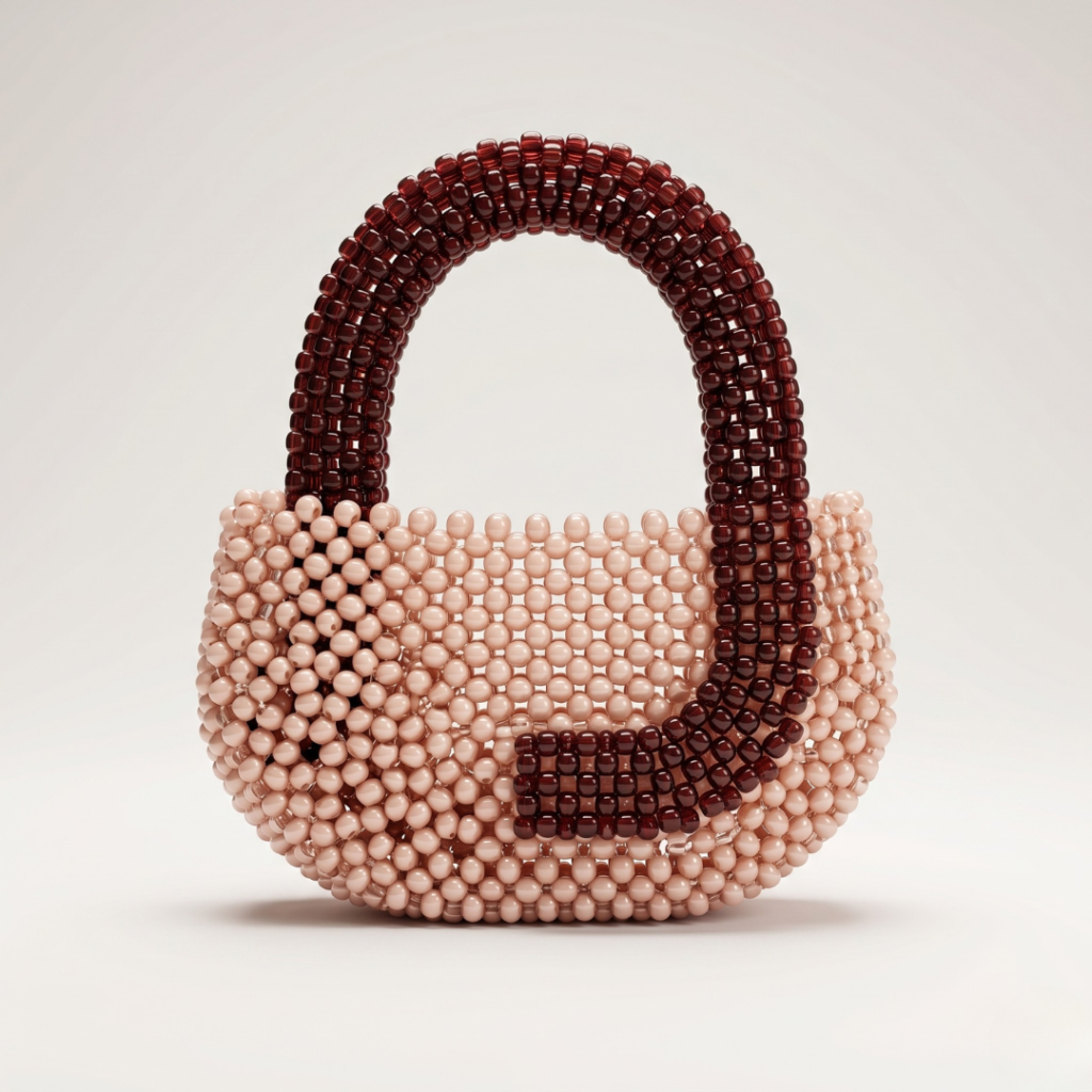 Bella Crystelle Blush Pearl Beaded Handbag – Luxury Statement Tote