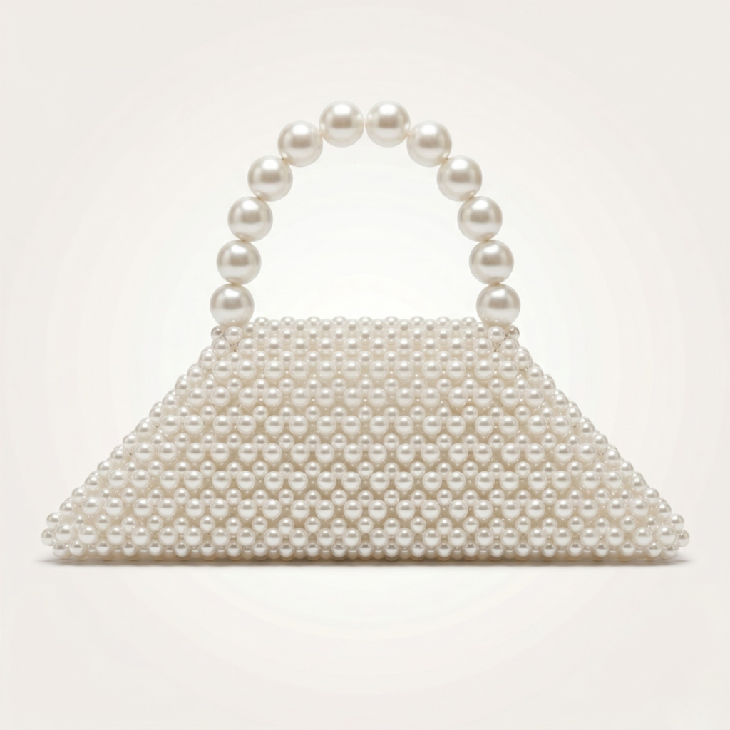 Bella Crystelle Pearl Royale Triangle Clutch – Luxury Bridal Handbag