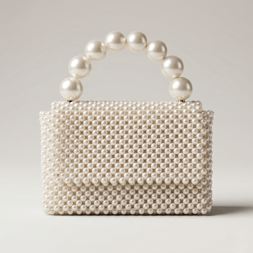 Bella Crystelle Royal Pearl Statement Clutch – Luxury Pearl Evening Bag