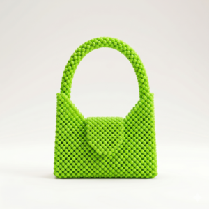 Bella Crystelle Lime Luxe Beaded Tote – Statement Green Handbag