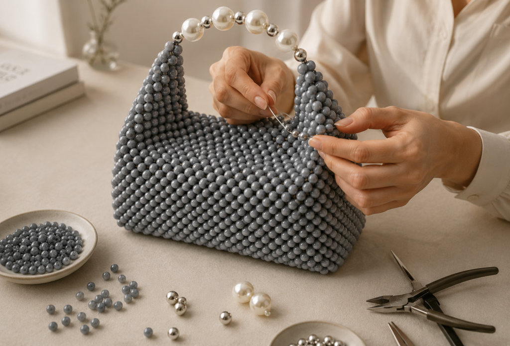 A women making bags