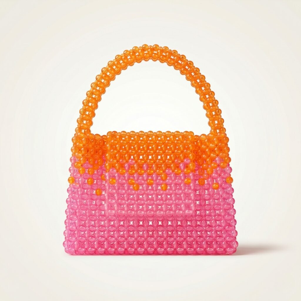 Bella Crystelle Sunset Sorbet Mini Bag – Orange & Pink Crystal Beaded Handbag