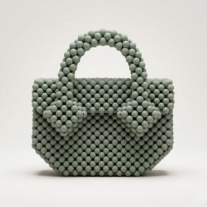 Bella Crystelle Sage Bloom Mini Bag – Sage Green Beaded Floral Handbag